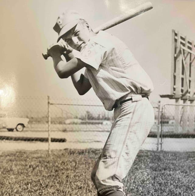 Father as a Little League player in Southern California, 1950s
