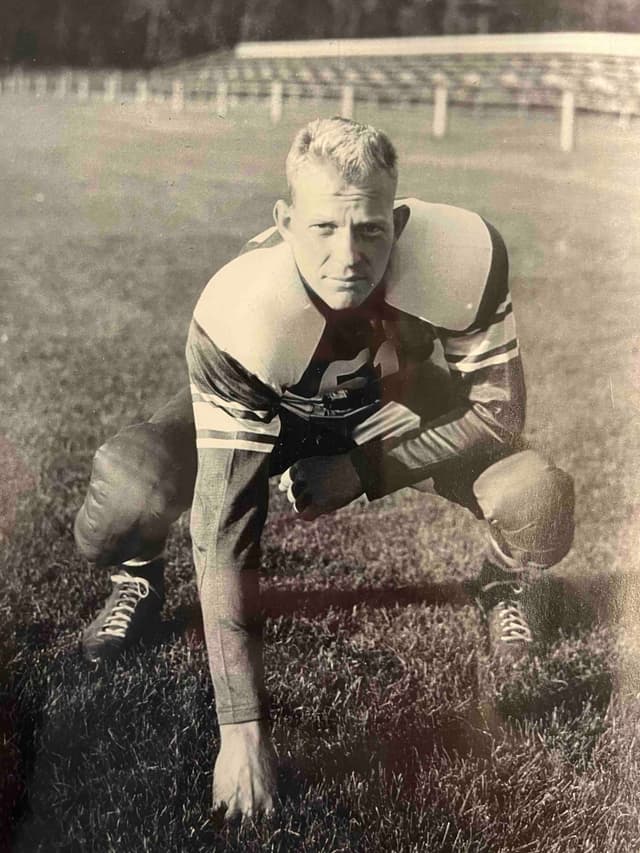 Grandfather coaching youth hockey in Warroad, Minnesota